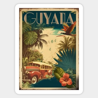 Guyana Vintage Travel Art Poster Sticker